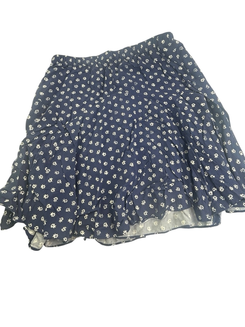 rebecca taylor navy white floral mini skirt size 0 flouncy